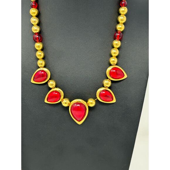 Vintage Napier Red Ruby Lucite Jewels of India Moghul - Picture 2 of 13